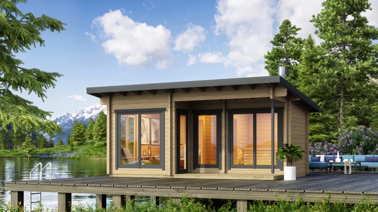 Leil® Hagen - log outdoor sauna for 3 people