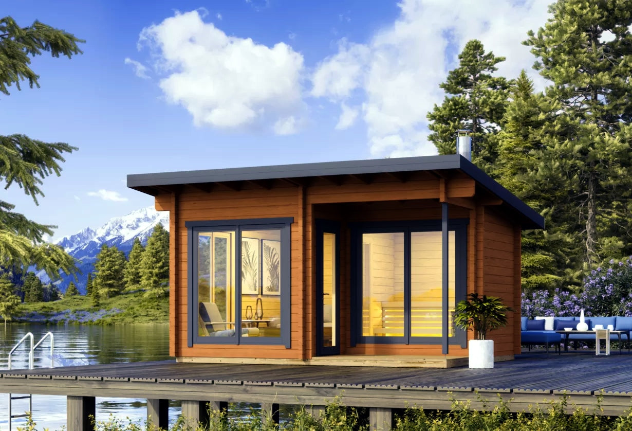 Leil® Hagen Mini - log outdoor sauna for 3 people