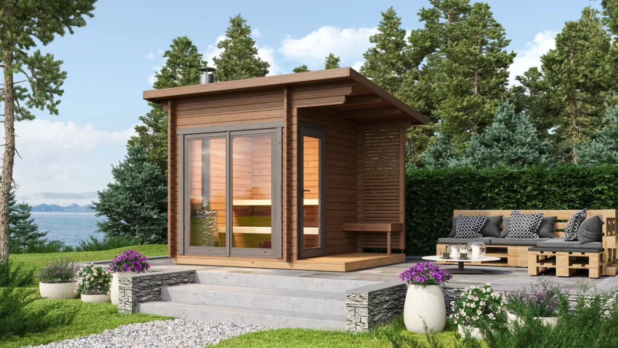 Leil® Halden S - log outdoor sauna for 3 people