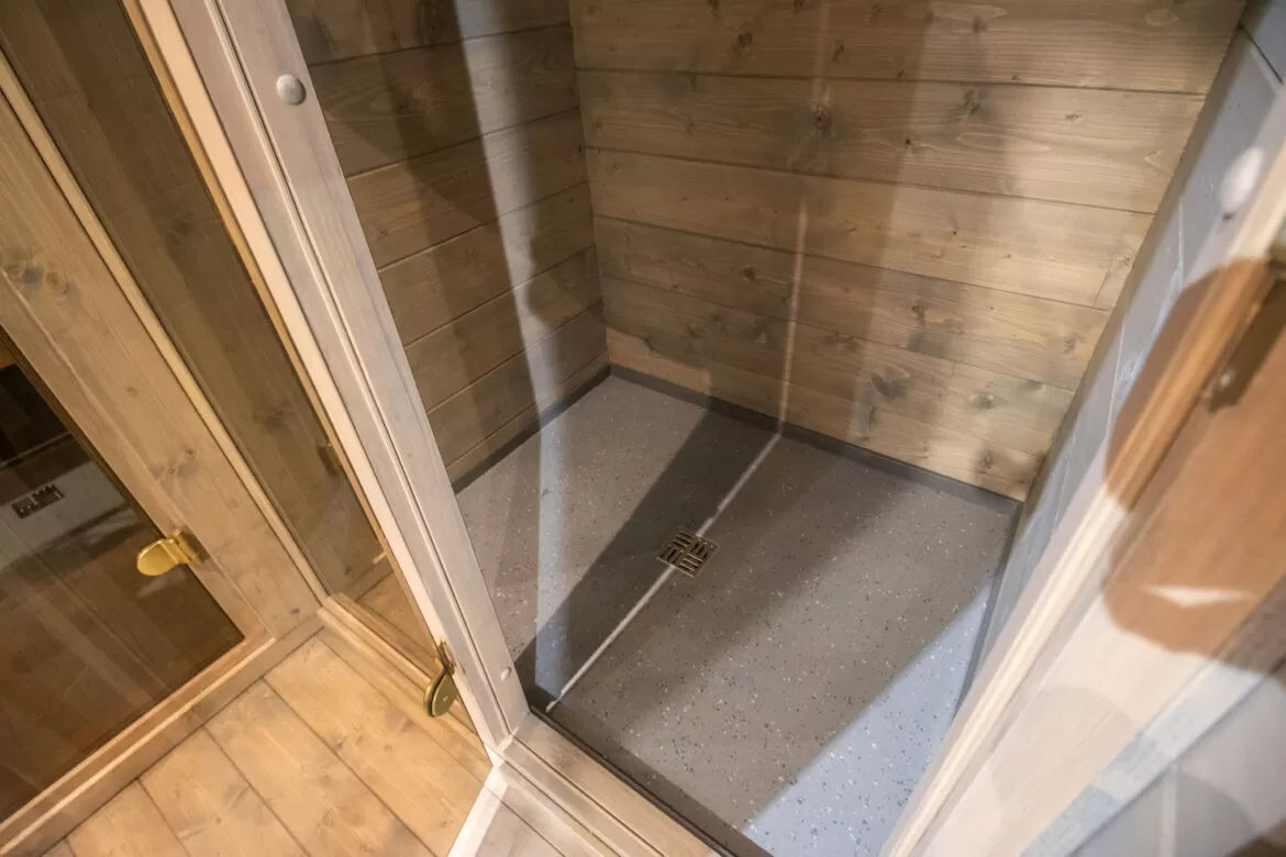 Halden XXL - log outdoor sauna for 5 people with room and shower