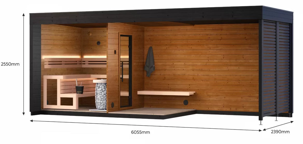 Leil® Patio L Plus - outdoor sauna for 5 people