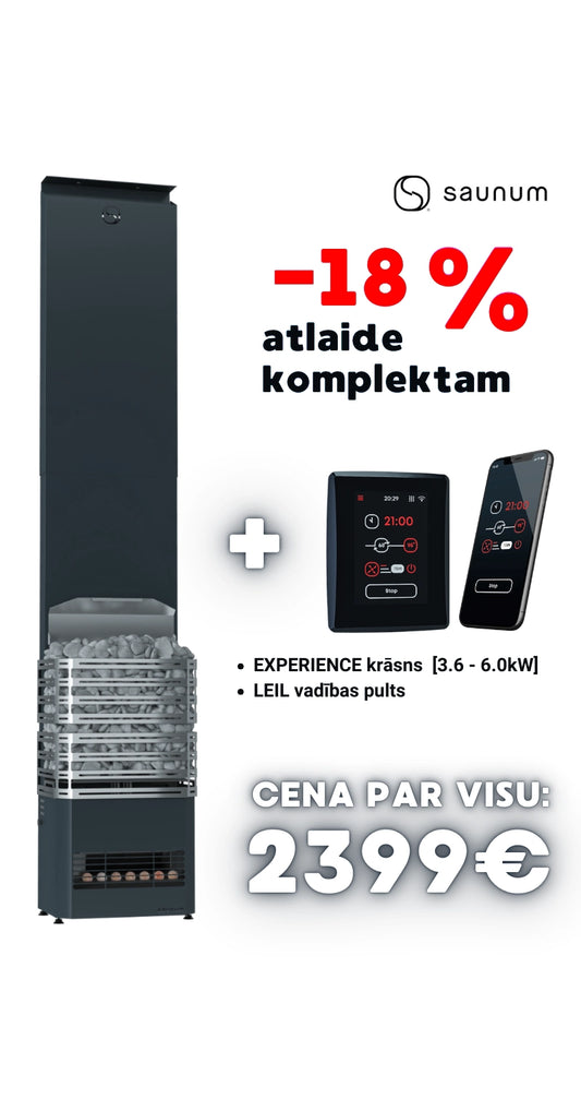 Spring Discount Set - Saunum Experience (grating, 3.6 - 6kW) + LEIL touch panel