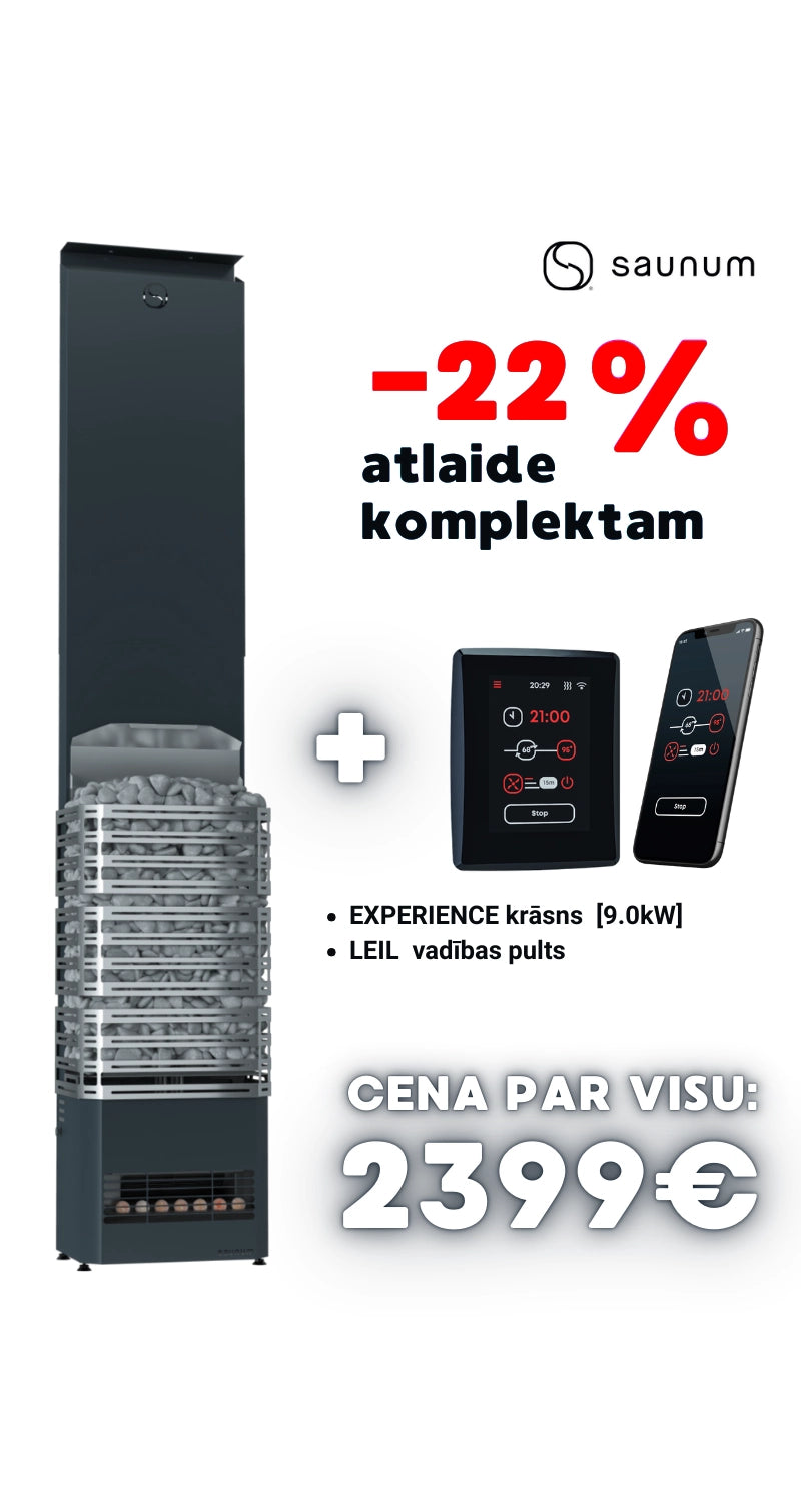 Spring Discount Set - Saunum Experience (grating 9kW) + LEIL touch panel