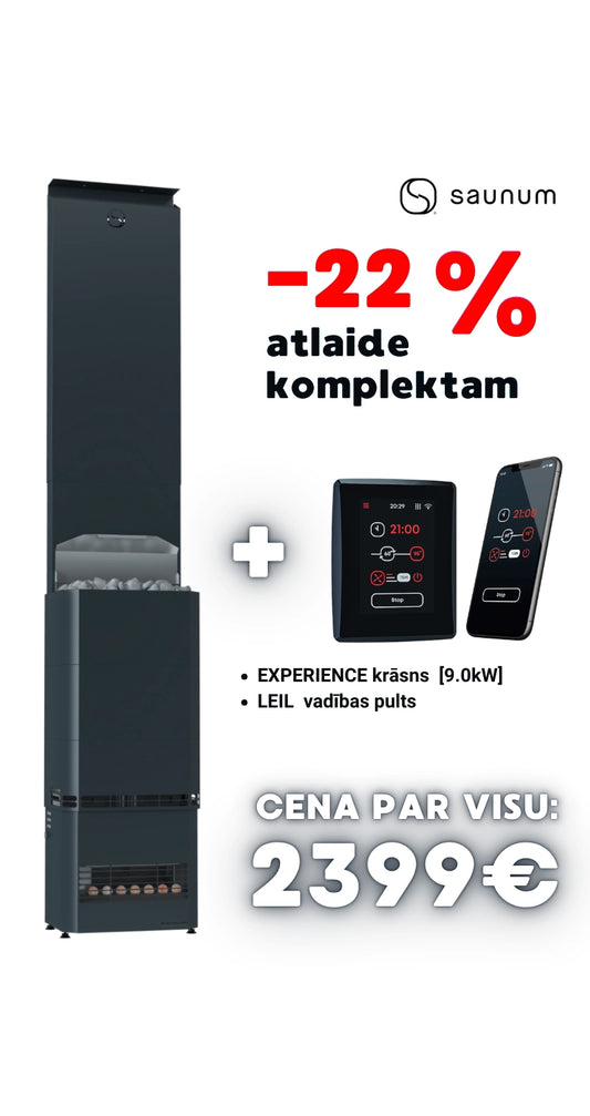 Spring Discount Set - Saunum Experience (closed cover, 9kW) + LEIL touch panel