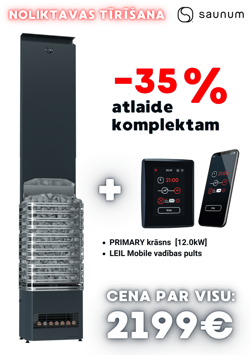 Discount Set - Saunum Primary (grating 12kW) + LEIL Mobile touch panel