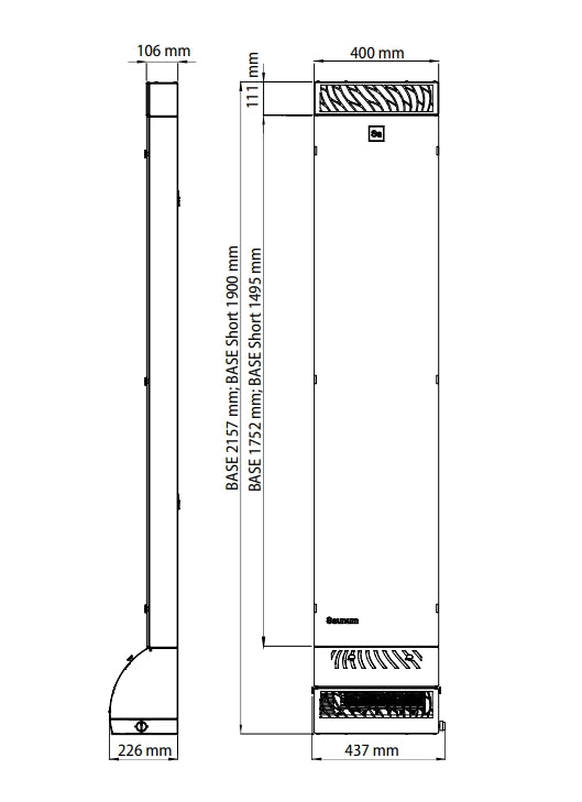 Saunum Base: WALL-MOUNTED climate control system Black