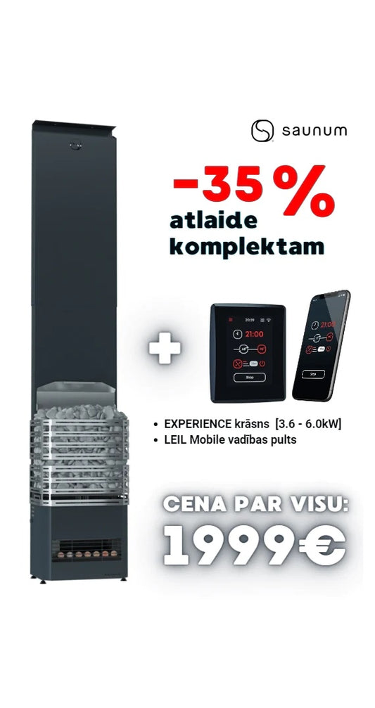 Spring Discount Set - Saunum Experience (grating, 3.6 - 6kW) + LEIL Mobile touch panel