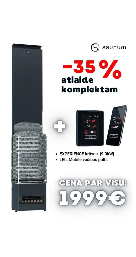Spring Discount Set - Saunum Experience (grating 9kW) + LEIL Mobile touch panel
