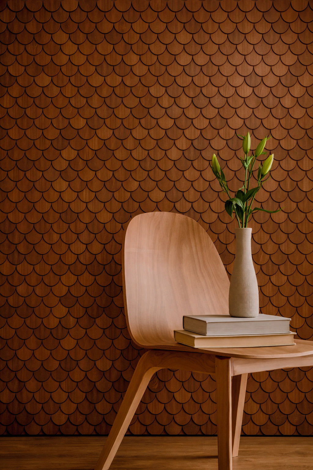 Fish scale wooden panels