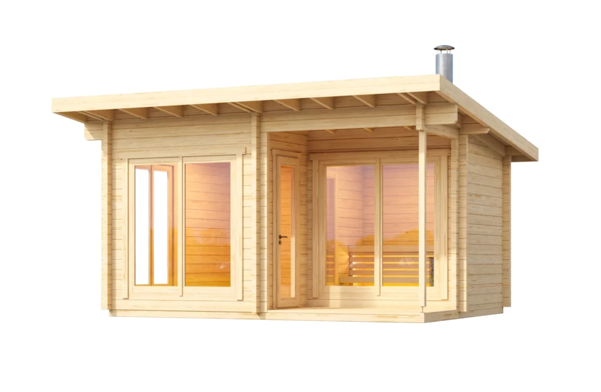 Leil® Hagen Mini - log outdoor sauna for 3 people