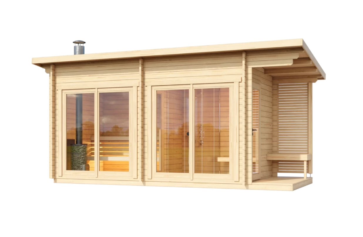 Leil® Halden L - log outdoor sauna for 3 people