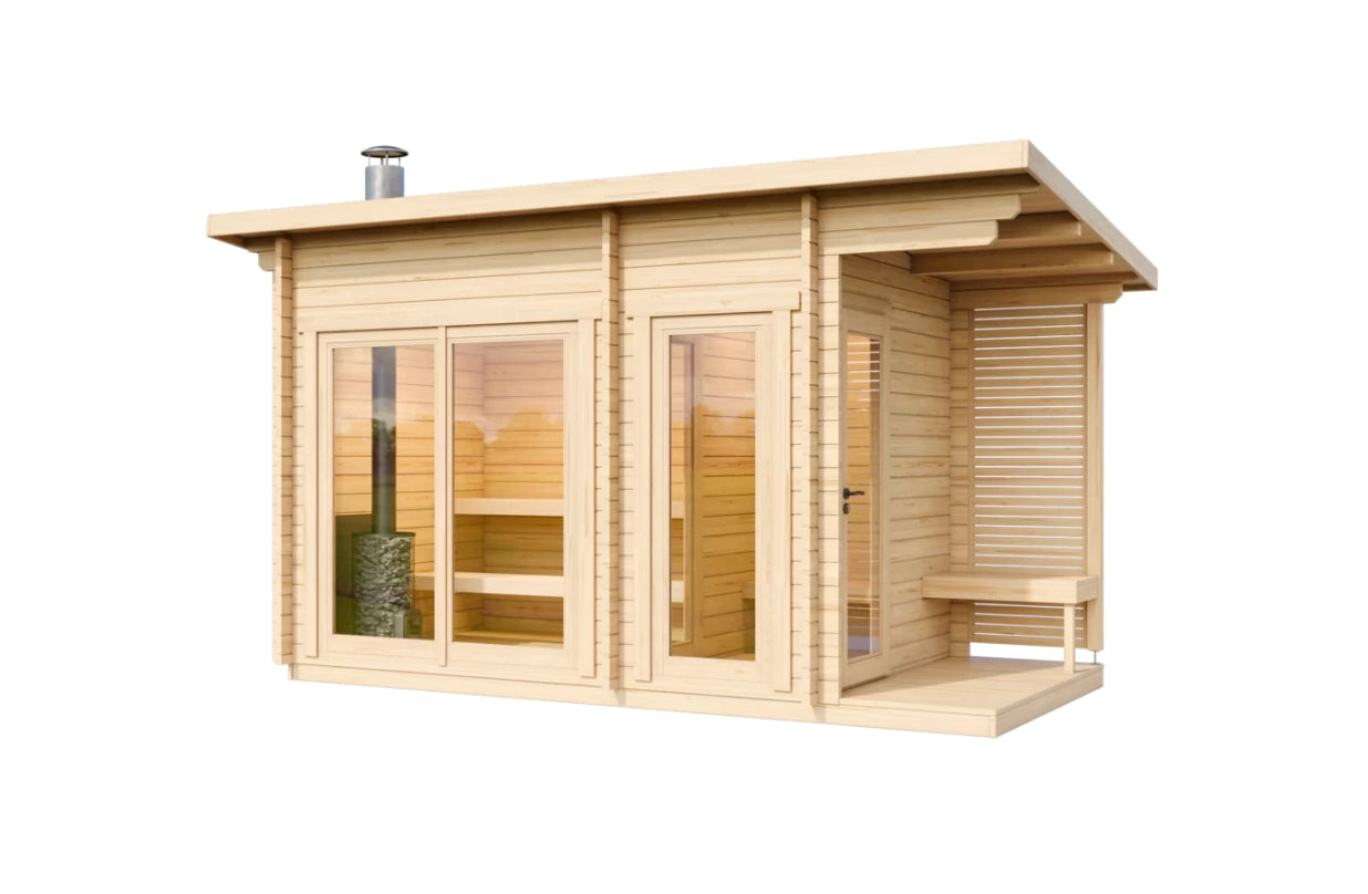 Leil® Halden M - log outdoor sauna for 3 people