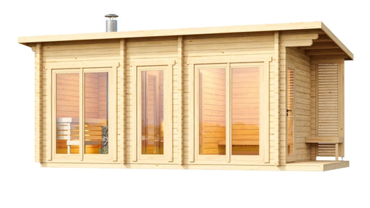 Halden XL - log outdoor sauna for 4 people