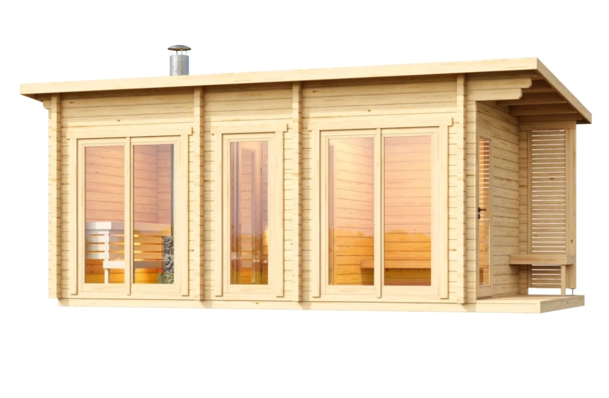 Leil® Halden XL - log outdoor sauna for 4 people