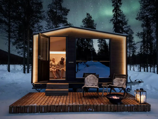 Mobile sauna Lapelland Wagon L (type A) for 5 people with changing room