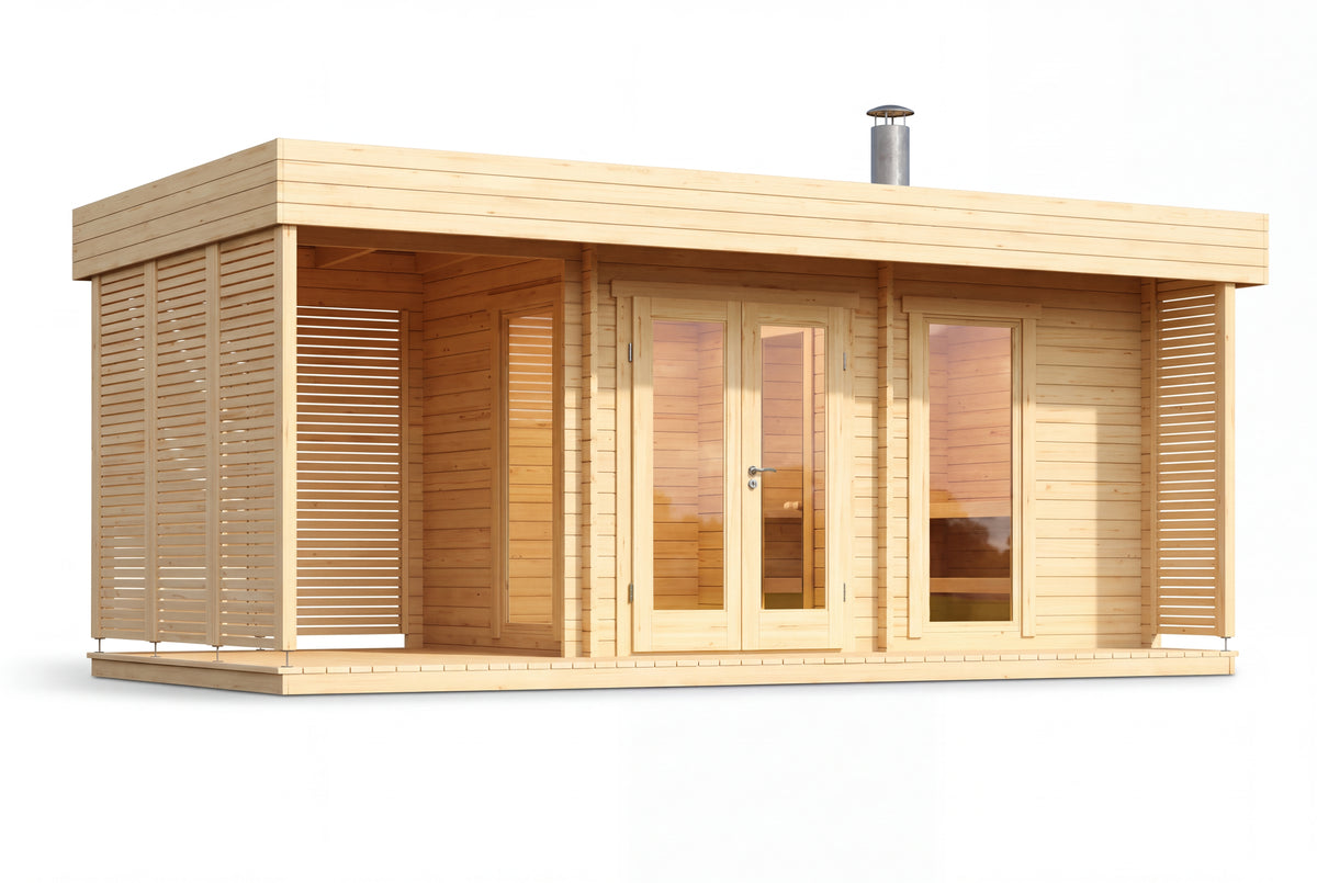 Reval Plus - log outdoor sauna for 4 people
