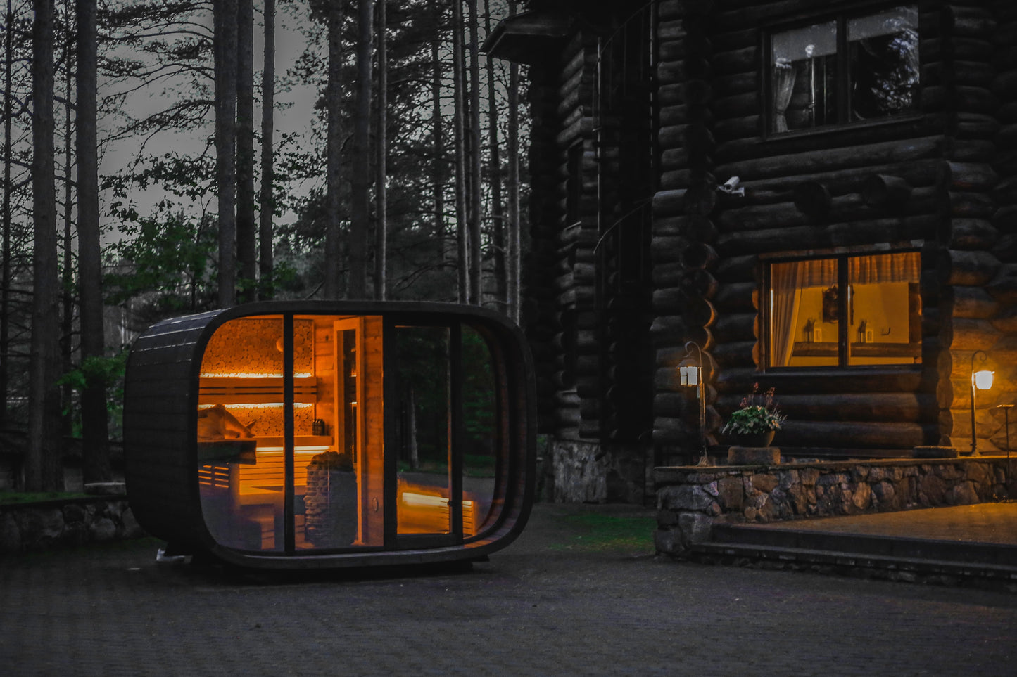 Leil® Round Cube Double sauna - 5 people