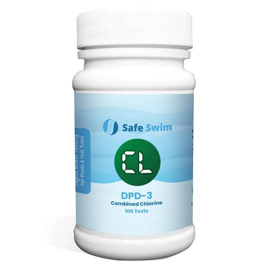 Safe swim combined chlorine reagent strips to test water in hot tubs and pools