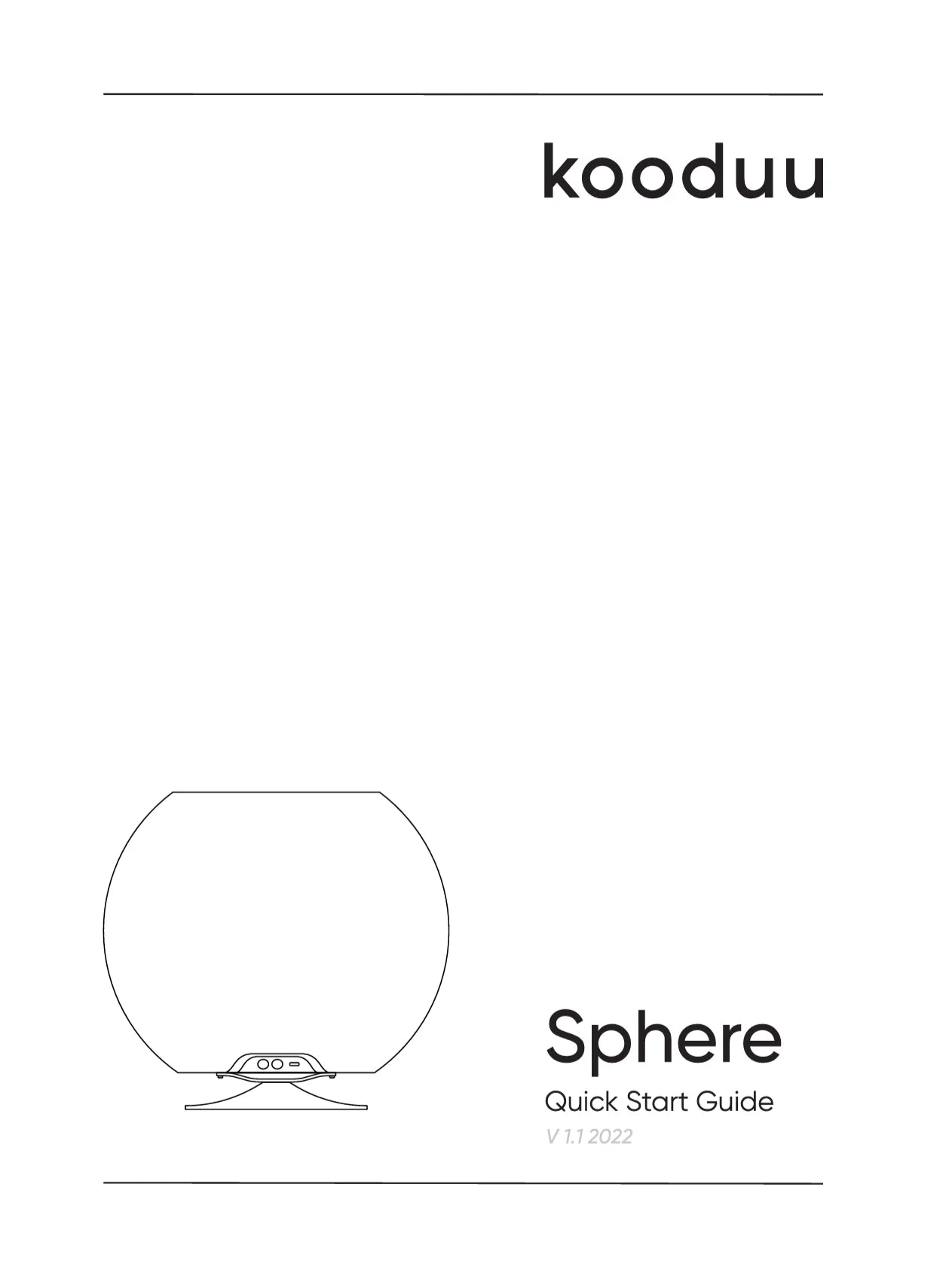 Manual title for Kooduu Sphere lamps models 