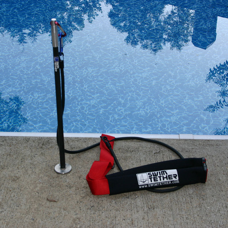 Swim tether for swim spa