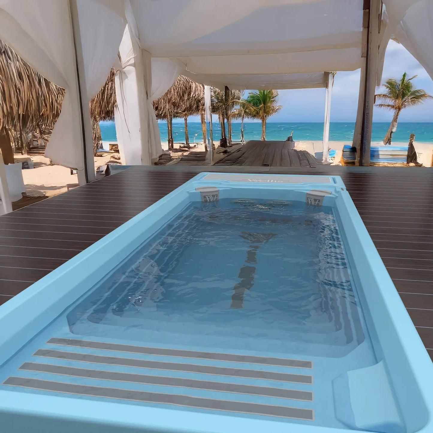 Beach Club swimming pool with counter current system