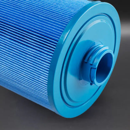 Blue filter cartridge on a dark background