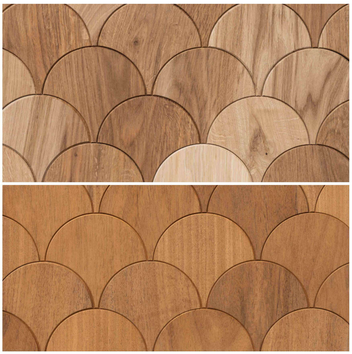 Fish scale wooden panels