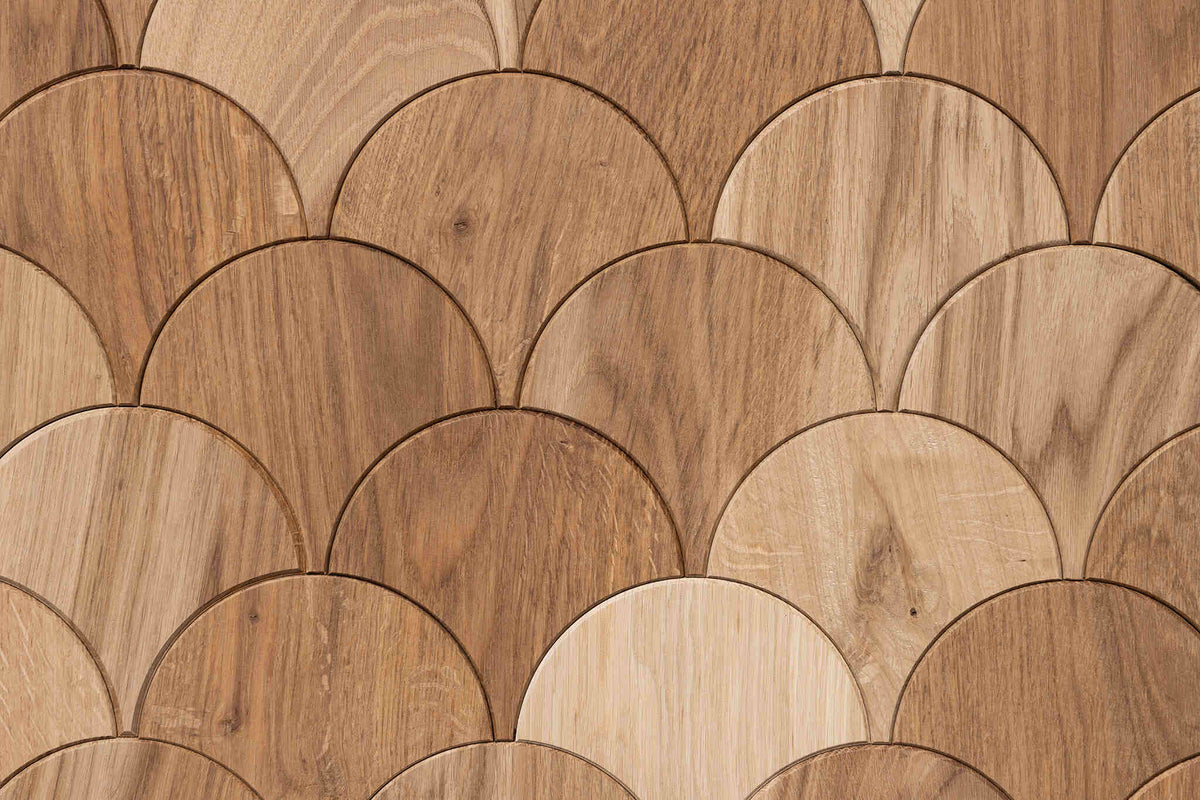 Fish scale wooden panels