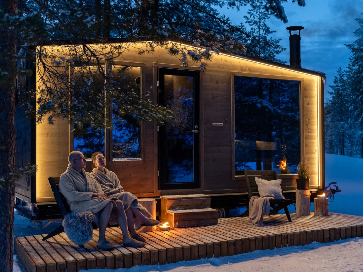 Mobile sauna Lapelland XL with spacious lounge
