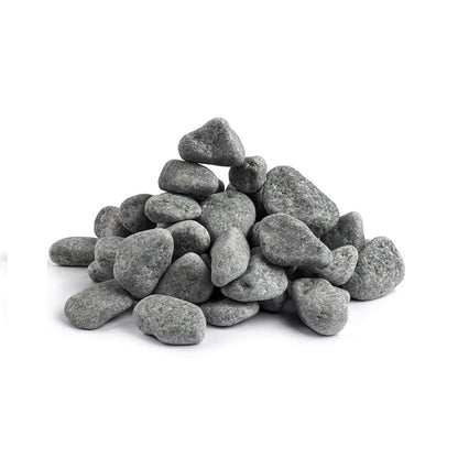 Olivīna diabāzes noapaļoti pirts akmeņi - 15kg (Ø3-5cm)